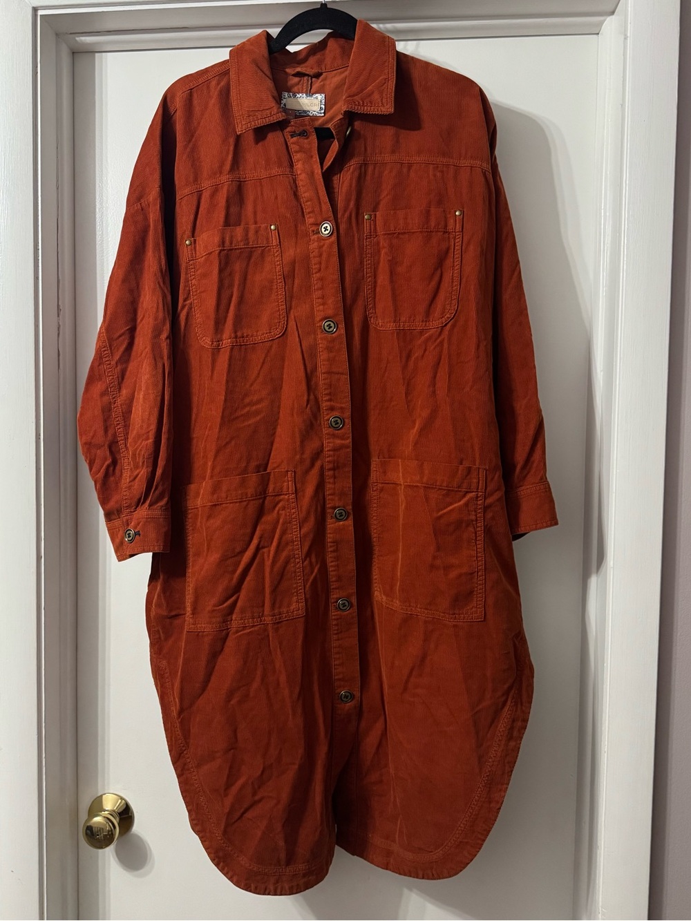 Pilcro Rust Cotton Utility Corduroy Shirt Jacket